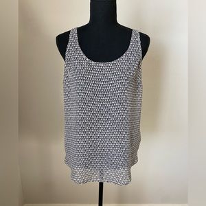 Old Navy White/Black Pattern Sheer Tank Top Size Medium